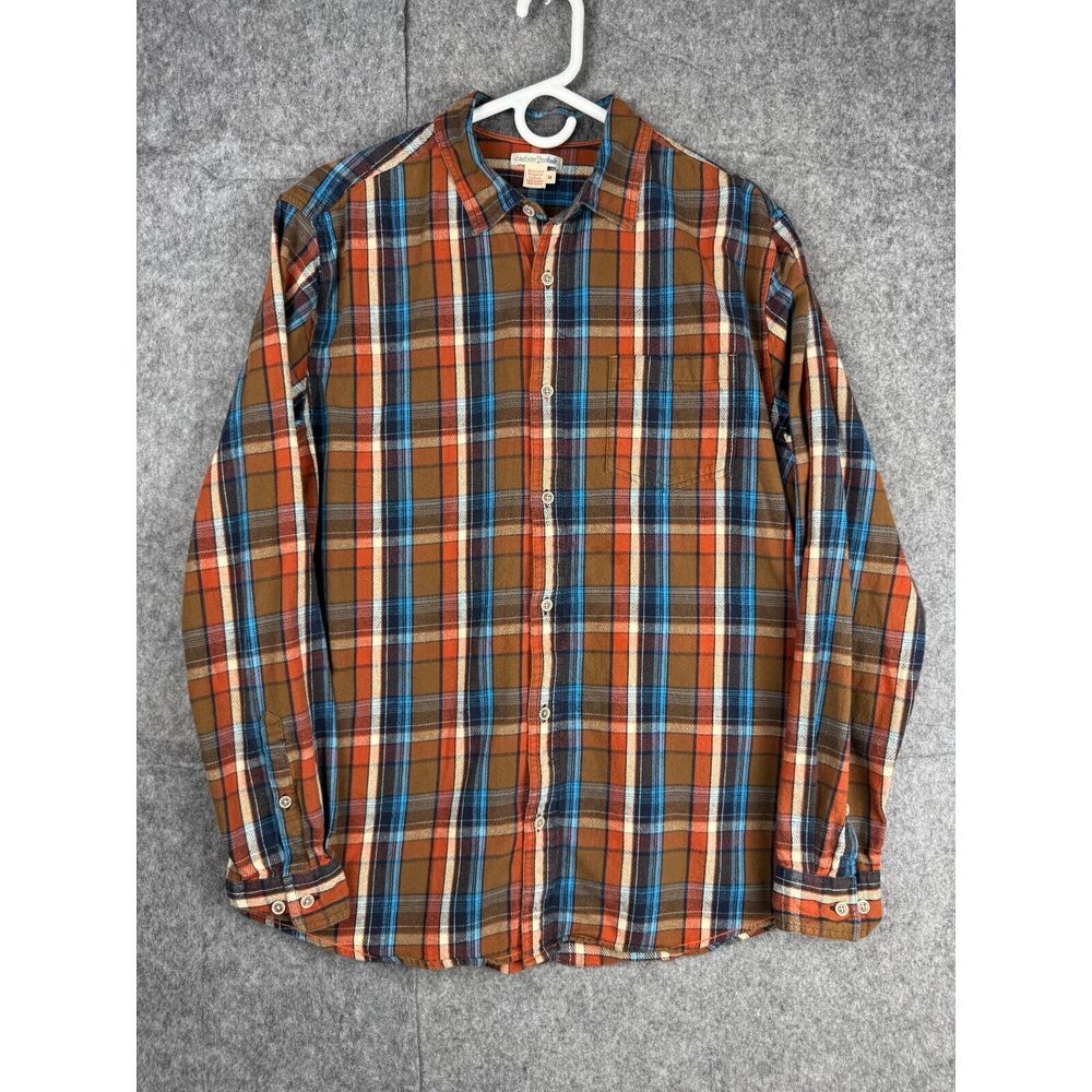 Carbon 2 Cobalt Flannel Shirt Mens M Plaid Long Sleeve Thermal Cotton Fall Color